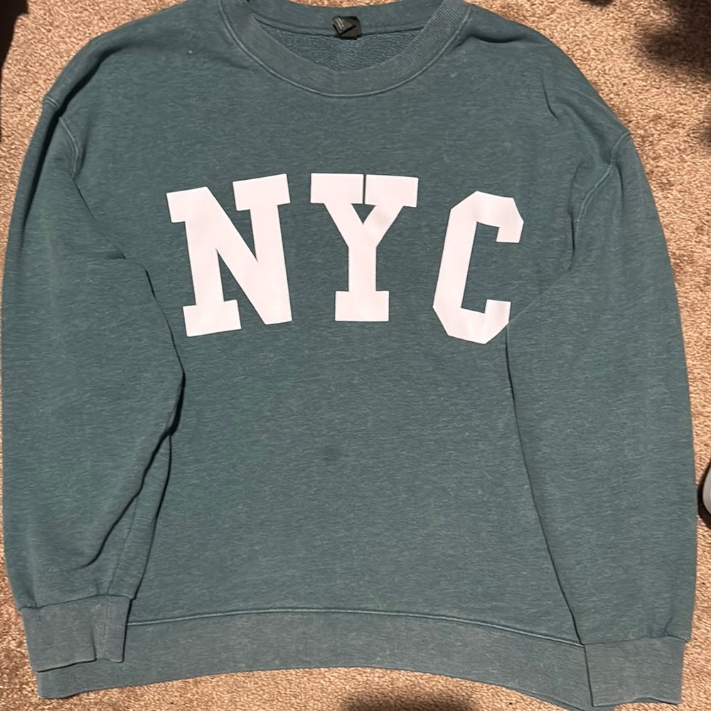 NYC Graphic Men's Sweater - Green